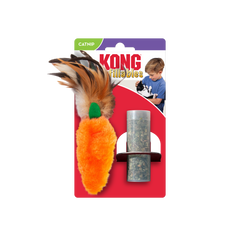 KONG Cat Refillable Catnip Feather Carrot (17cm) - UK9 Petcare