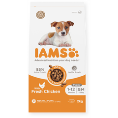 IAMS Advanced Nutrition Puppy Small & Medium Breed Dog Food with Fresh Chicken, 2kg