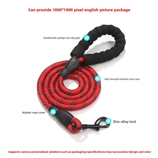 Reflective Nylon Dog Lead Teamdrop