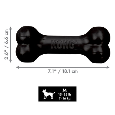KONG Goodie Bone Extreme Medium (18cm) Black — dimensions