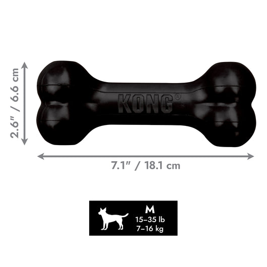 KONG Goodie Bone Extreme Medium (18cm) Black — dimensions