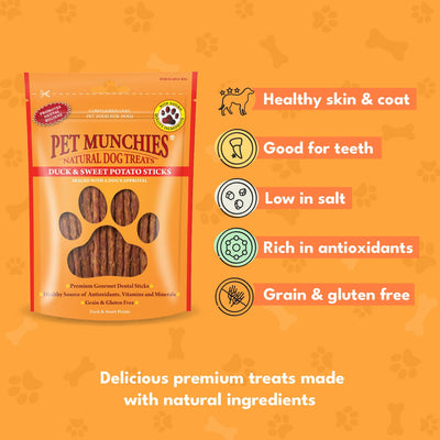 Pet Munchies Duck & Sweet Potato Dental Sticks 8 x 90g