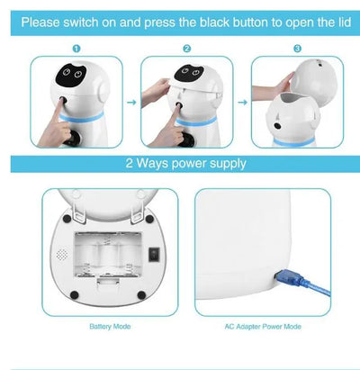 3.5L Automatic Robot Pet Feeder Pet Smart Feeder Stainless Steel Food Tray eprolo
