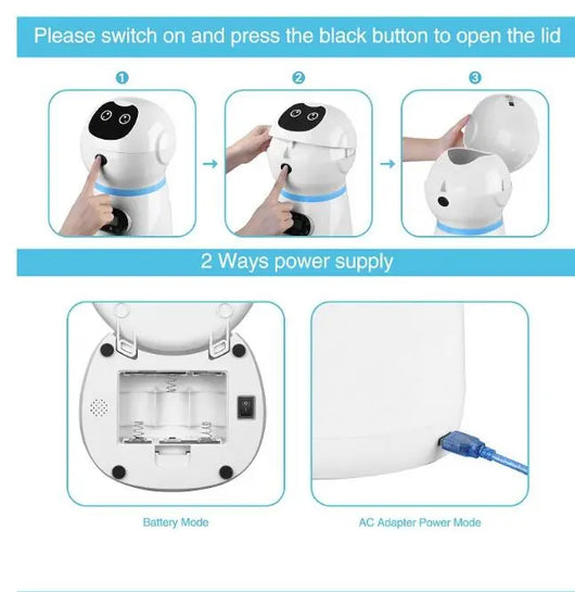 3.5L Automatic Robot Pet Feeder Pet Smart Feeder Stainless Steel Food Tray eprolo
