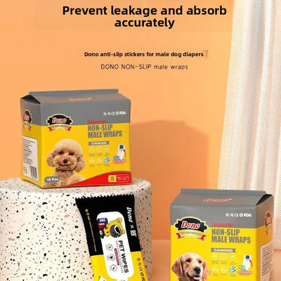 Male Dog Nappy Pads & Wipes Set Teamdrop