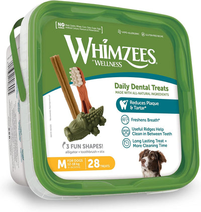 Whimzees Variety Value Pack Dental Chews, Medium, 28 Pack