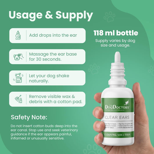 Dog Doctors Clear Ears Solution, 118ml