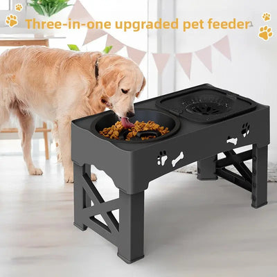 Adjustable Raised Dog Bowl Stand Teamdrop
