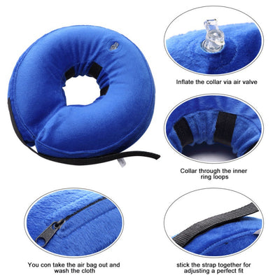 Cone Collar Inflatable Pet Medical Supplies Anti-bite PVC Comfortable Zipper E-Collar eprolo