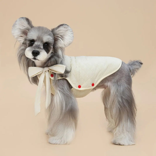 Bow Detail Winter Coat for Small Dogs Teamdrop
