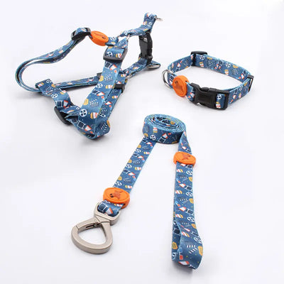 Printed Dog Harness, Collar & Lead Set EPROLO
