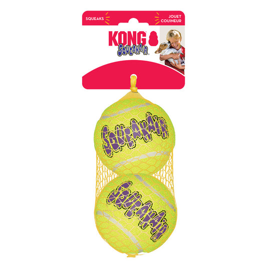 KONG Air Squeaker Tennis Ball Large 2pk (8cm) - UK9 Petcare