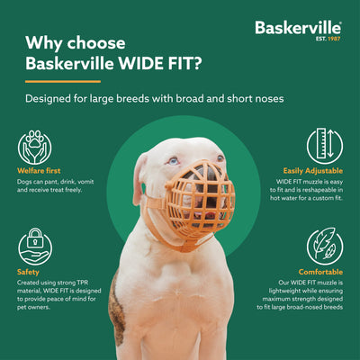 Baskerville Wide Fit Dog Muzzle, Size 2