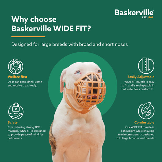 Baskerville Wide Fit Dog Muzzle, Size 2