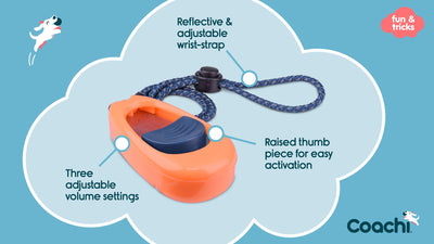Coachi Multi-Clicker, Coral with Navy Button