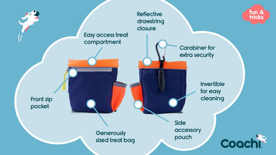 Coachi Train & Treat Bag, Navy & Coral