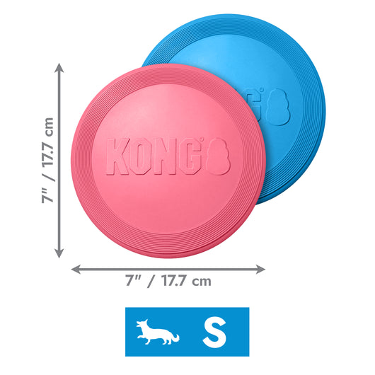 KONG Puppy Flyer Small (17.5cm) Blue/Pink — dimensions