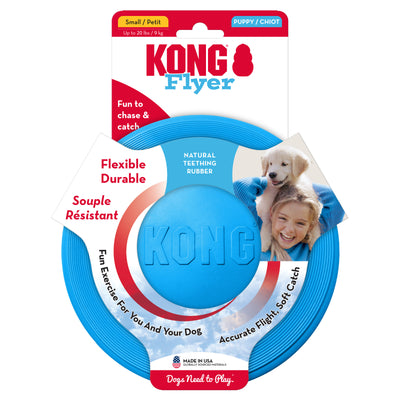 KONG Puppy Flyer Small (17.5cm) Blue/Pink — packaging