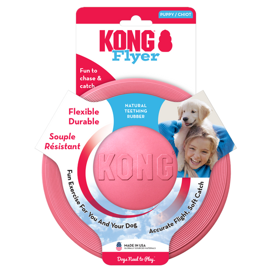 KONG Puppy Flyer Small (17.5cm) Blue/Pink - UK9 Petcare