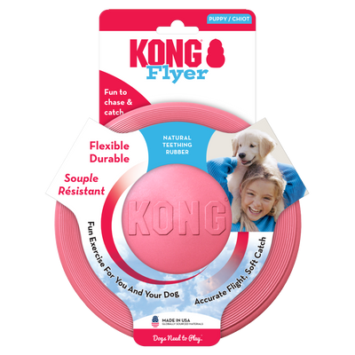 KONG Puppy Flyer Small (17.5cm) Blue/Pink - UK9 Petcare