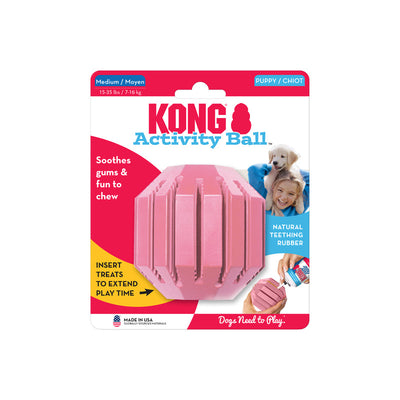 KONG Puppy Activity Ball Medium (7cm) Blue/Pink - UK9 Petcare