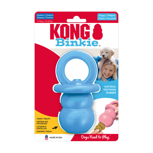 KONG Puppy Binkie Medium (13cm) Blue/Pink — packaging
