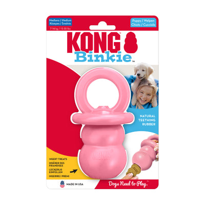 KONG Puppy Binkie Medium (13cm) Blue/Pink — packaging