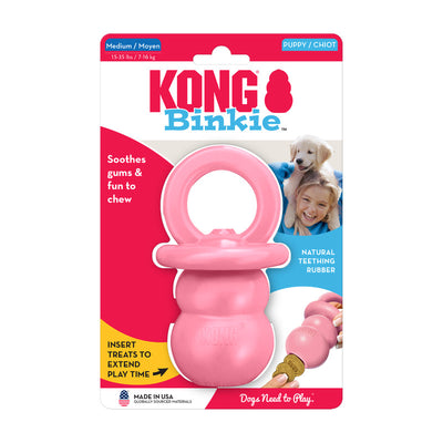 KONG Puppy Binkie Medium (13cm) Blue/Pink - UK9 Petcare
