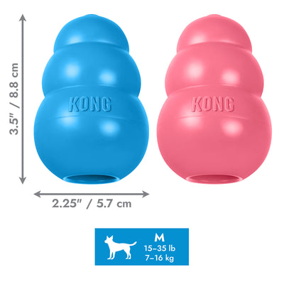 KONG Puppy Medium (8.5cm) Blue/Pink — dimensions