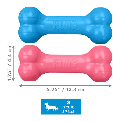 KONG Puppy Goodie Bone Small (13cm) Blue/Pink — dimensions