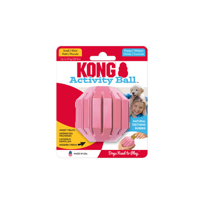 KONG Puppy Activity Ball Small (6cm) Blue/Pink — packaging