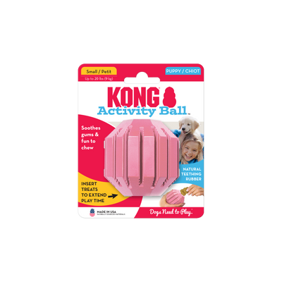 KONG Puppy Activity Ball Small (6cm) Blue/Pink - UK9 Petcare