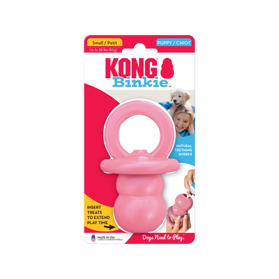 KONG Puppy Binkie Small (11.5cm) Blue/Pink - UK9 Petcare