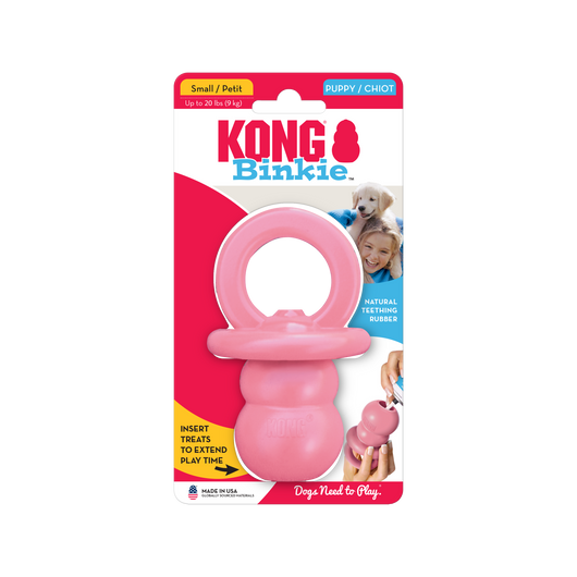 KONG Puppy Binkie Small (11.5cm) Blue/Pink - UK9 Petcare