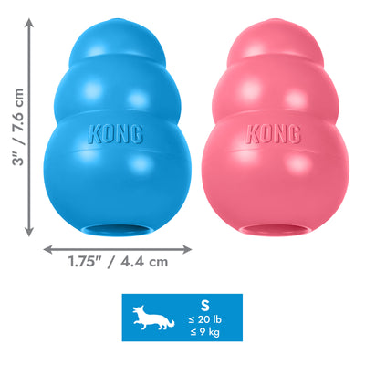 KONG Puppy Small (7cm) Blue/Pink — dimensions