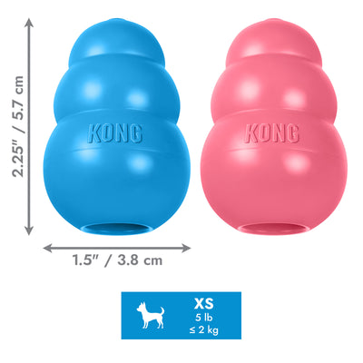 KONG Puppy X-Small (5.5cm) Blue/Pink — dimensions