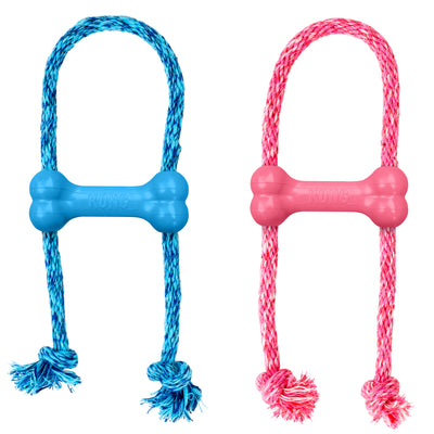 KONG Puppy Goodie Bone w/Rope X-Small Blue/Pink — product