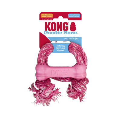 KONG Puppy Goodie Bone w/Rope X-Small Blue/Pink — packaging