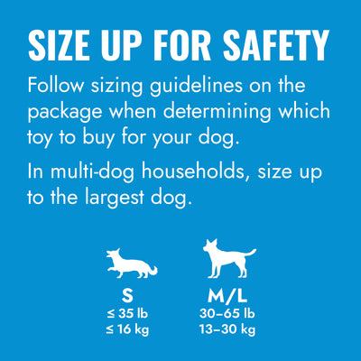 KONG Puppy Tires Small — size up for safety