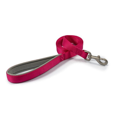 Ancol Nylon Padded Dog Lead Raspberry 25mm x 1m Ancol