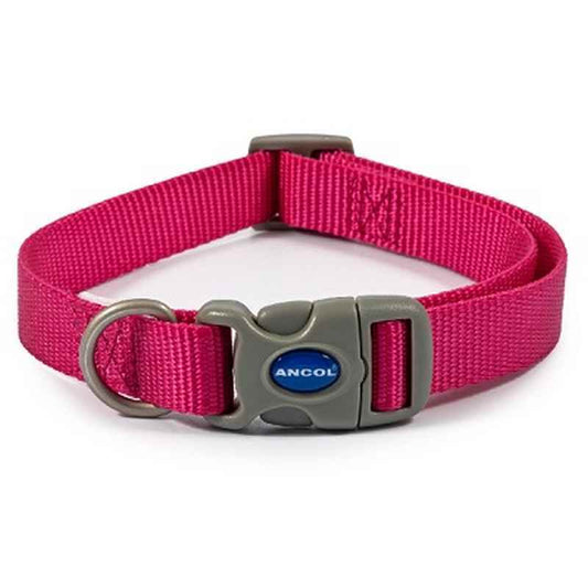 Ancol Raspberry Adjustable Nylon Dog Collar 20 - 30cm Ancol
