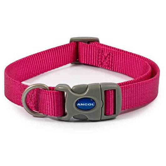 Ancol Raspberry Adjustable Nylon Dog Collar 30 - 45cm Ancol