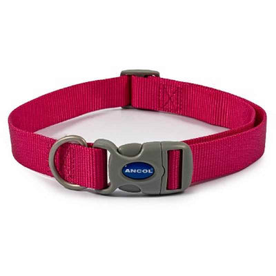 Ancol Raspberry Adjustable Nylon Dog Collar 45 - 70cm Ancol