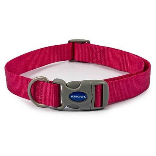 Ancol Raspberry Adjustable Nylon Dog Collar 45 - 70cm Ancol