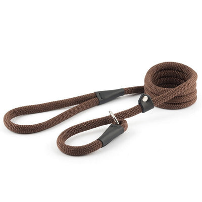 Ancol Heritage Collection Deluxe Nylon Rope Slip Lead Brown 12mm x 1.5m Ancol
