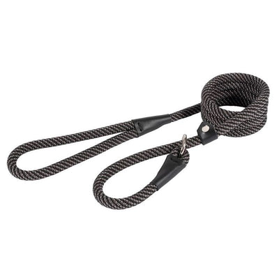 Ancol Extreme Nylon Rope Slip Lead Black/Grey 12mm x 1.5m Ancol