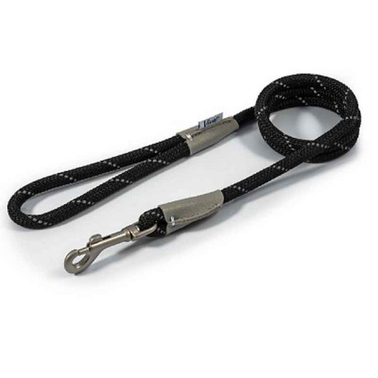 Ancol Viva Rope Reflective Snap Lead Black 10mm x 1.07m Ancol