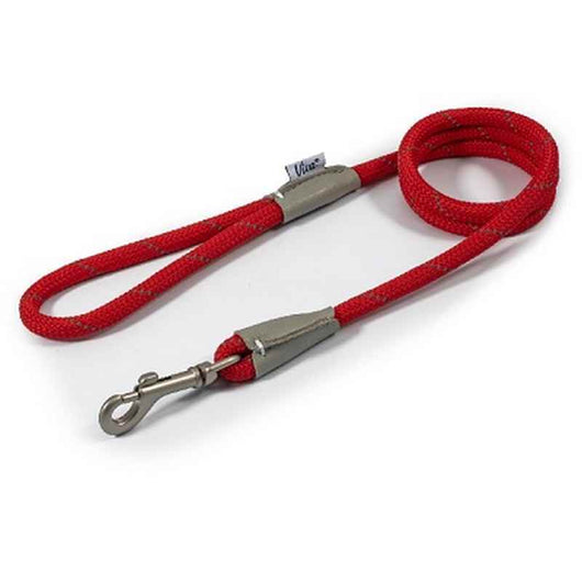 Ancol Viva Rope Reflective Snap Lead Red 10mm x 1.07m Ancol