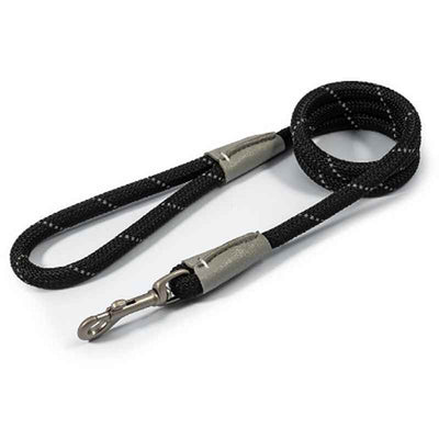 Ancol Viva Rope Reflective Snap Lead Black 12mm x 1.07m Ancol
