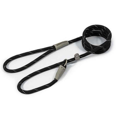 Ancol Viva Rope Reflective Slip Lead Black 8mm x 1.5m Ancol